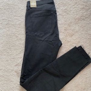 Madewell High Rise Distressed Black Jeans, Size 28 Tall
